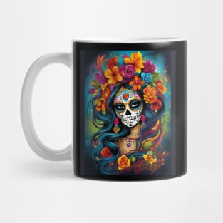 Mexican Tradition: Colorful Sugar Skull Makeup Mug